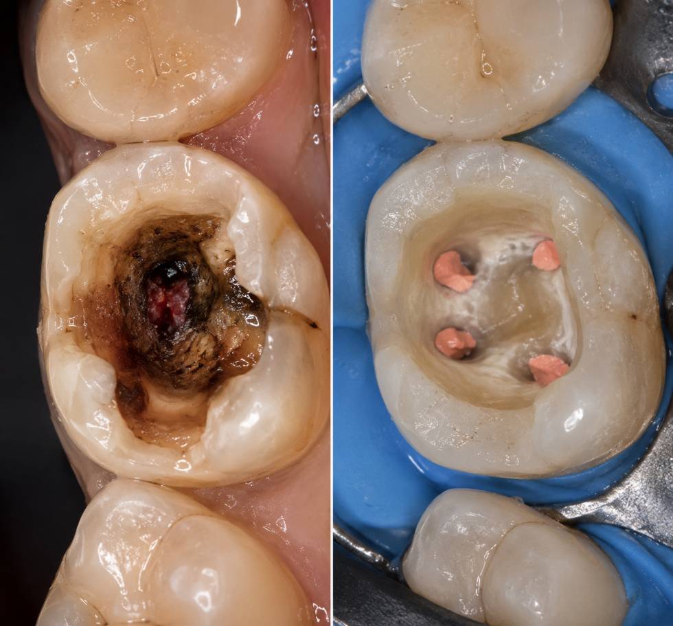 Root canal before after